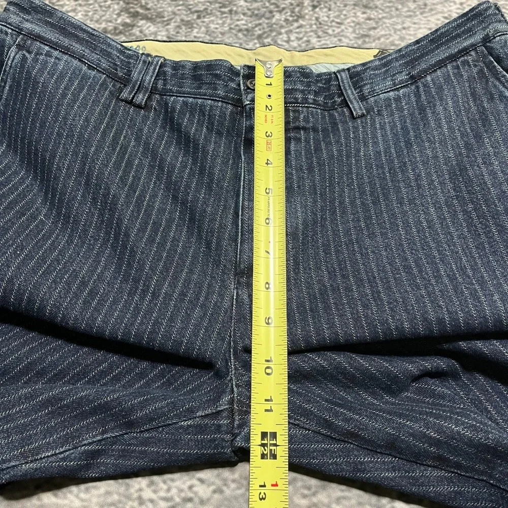 NWT Polo Ralph Lauren Pants Striped‎ Denim Mens 36x34 Blue Made In Italy